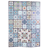 Paravento stampa 3 ante maioliche cm 120,6x2,5h180