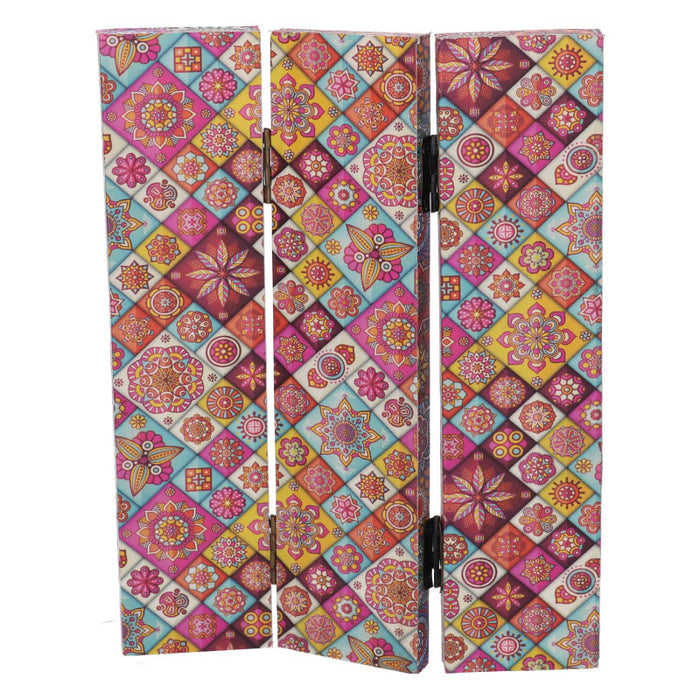 Paravento stampa 3 ante maioliche cm 120,6x2,5h180