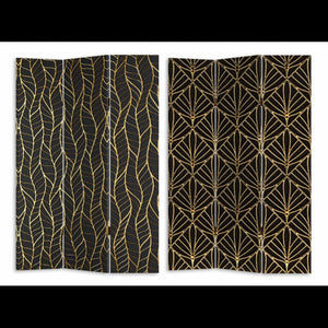 Paravento stampa 3 ante nero decori orocm120,6x2,5h180