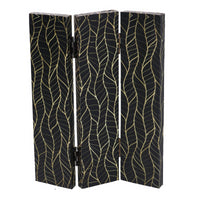 Paravento stampa 3 ante nero decori orocm120,6x2,5h180