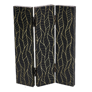 Paravento stampa 3 ante nero decori orocm120,6x2,5h180