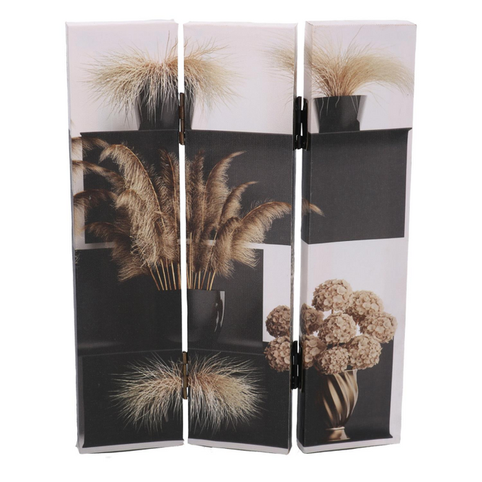 Paravento stampa 3 ante vasi cm 120,6x2,5h180