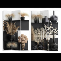 Paravento stampa 3 ante vasi cm120,6x2,5h180