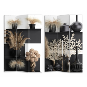 Paravento stampa 3 ante vasi cm 120,6x2,5h180