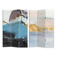 Paravento stampa astratto azzurro 3 ante rettangolare cm 120,6x2,5h180