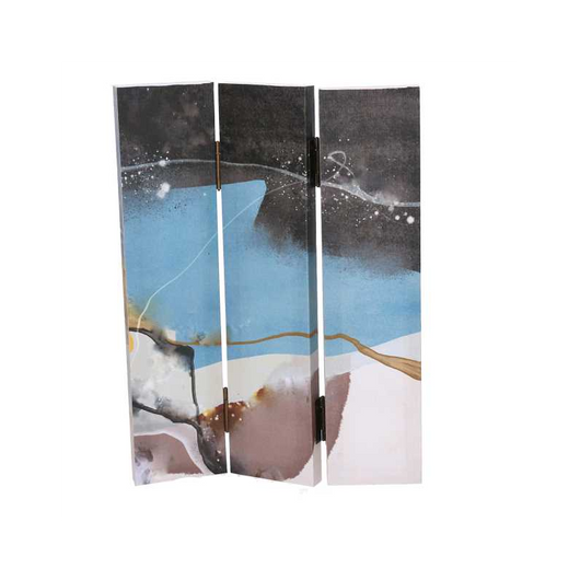 Paravento stampa astratto azzurro 3 ante rettangolare cm 120,6x2,5h180