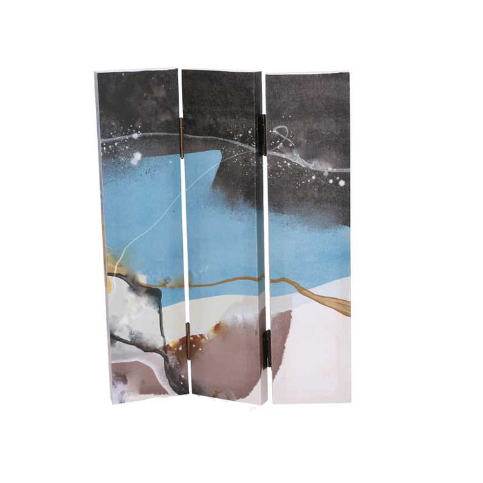 Paravento stampa astratto azzurro 3 ante rettangolare cm 120,6x2,5h180