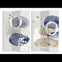 Paravento stampa cerchi bianco blu 3 ante rettangolare cm120,6x2,5h180