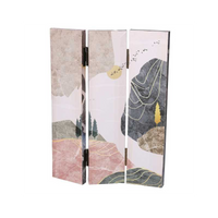 Paravento stampa effetto colline multicolor 3 ante rettangolare cm120,6x2,5h180