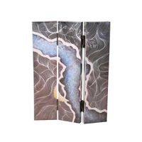 Paravento stampa effetto colline multicolor 3 ante rettangolare cm120,6x2,5h180