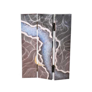 Paravento stampa effetto colline multicolor 3 ante rettangolare cm120,6x2,5h180