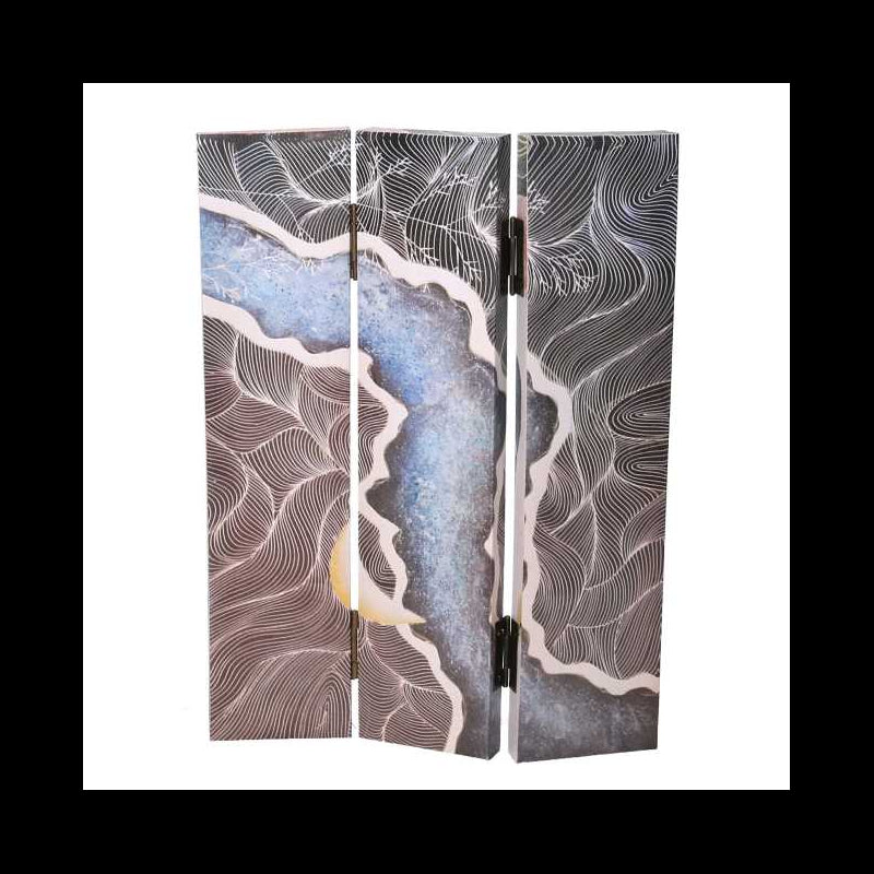 Paravento stampa effetto colline multicolor 3 ante rettangolare cm120,6x2,5h180