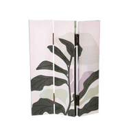 Paravento stampa foglie verde 3 ante rettangolare cm120,6x2,5h180