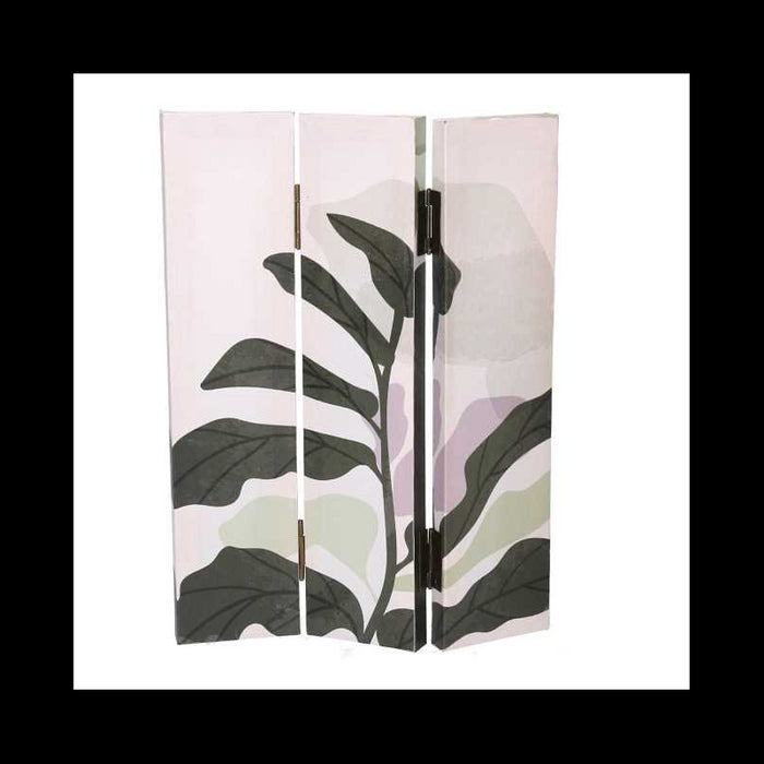 Paravento stampa foglie verde 3 ante rettangolare cm120,6x2,5h180