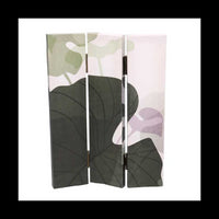 Paravento stampa foglie verde 3 ante rettangolare cm120,6x2,5h180
