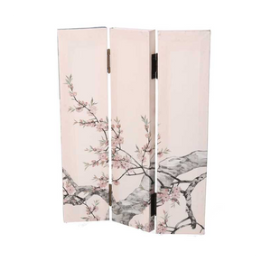 Paravento stampa rami beige 3 ante rettangolare cm 120,6x2,5h180