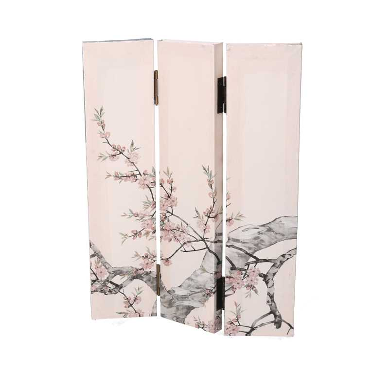 Paravento stampa rami beige 3 ante rettangolare cm 120,6x2,5h180