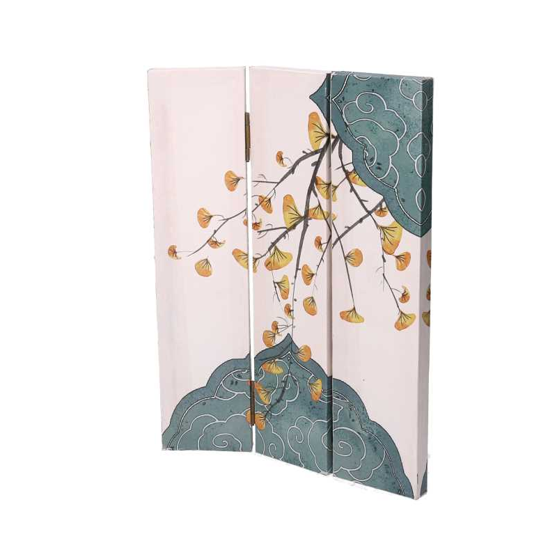 Paravento stampa rami beige 3 ante rettangolare cm 120,6x2,5h180
