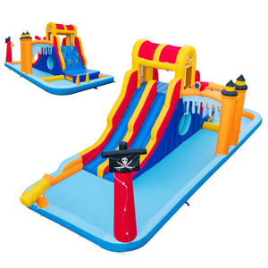 Castello gonfiabile a forma di scatola con scivolo acquatico e parete da arrampicata portata 90 kg per 3 bambini da 3 a 10 anni 693 x 295 x 263 cm senza ventilatore 20_0008278