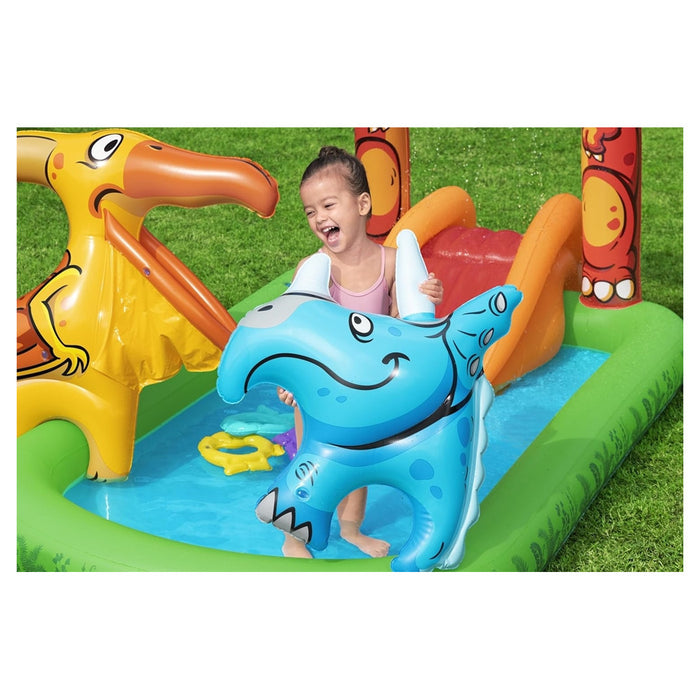 Trade Shop - Parco Giochi Acquatico Jurassic Splash Piscina Gonfiabile Da Esterno Per Bambini 53160 -