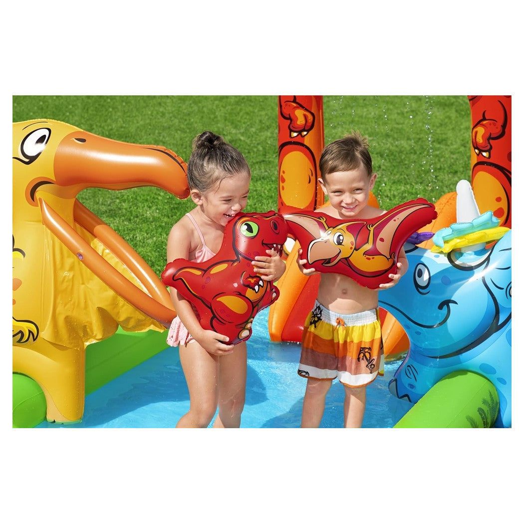 Trade Shop - Parco Giochi Acquatico Jurassic Splash Piscina Gonfiabile Da Esterno Per Bambini 53160 -