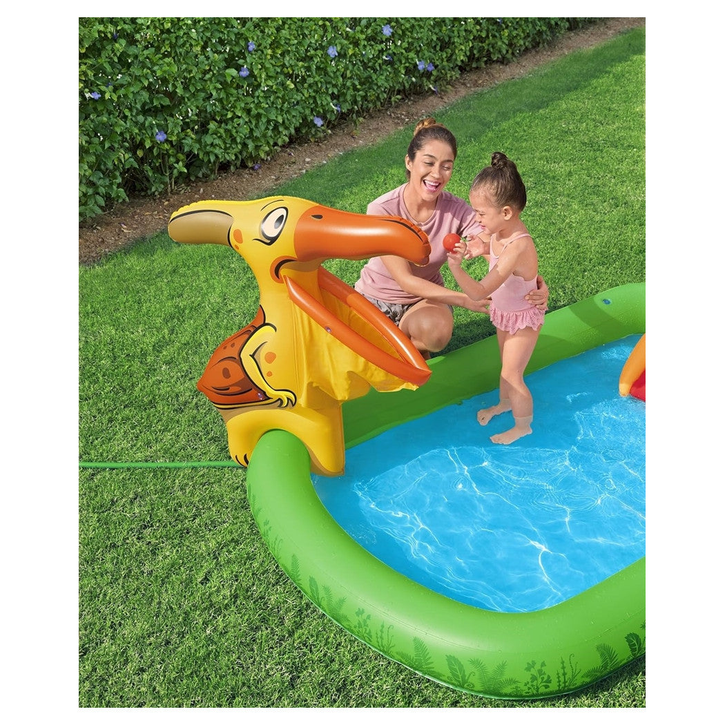 Trade Shop - Parco Giochi Acquatico Jurassic Splash Piscina Gonfiabile Da Esterno Per Bambini 53160 -