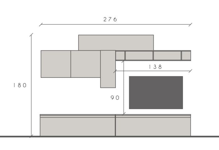 Soggiorno Porta TV moderno, finitura Mercure e Bronzo ZLCINFNCOMP22