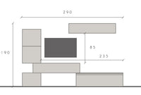 Parete attrezzata moderna L.322 colore Ardesia e Piombo ZLCINFNCOMP18-1