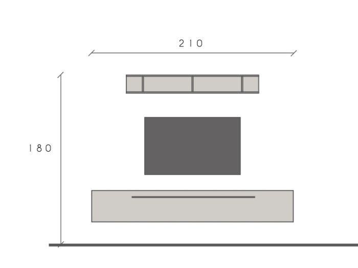 Parete Attrezzata salvaspazio, Mercure e Argilla ZLCINFNCOMPN47