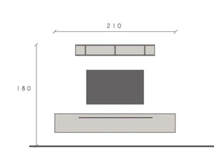 Parete Attrezzata salvaspazio, Mercure e Argilla ZLCINFNCOMPN47