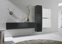 Parete moderna di design, antracite e bianco lucido - 244x169 cm, ZLCCB3-ABC