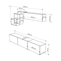 Parete attrezzata colore bianco Free 210x35x39H