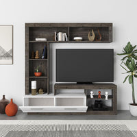 Parete attrezzata Leo 171x42x171 colore dark coffe bianco