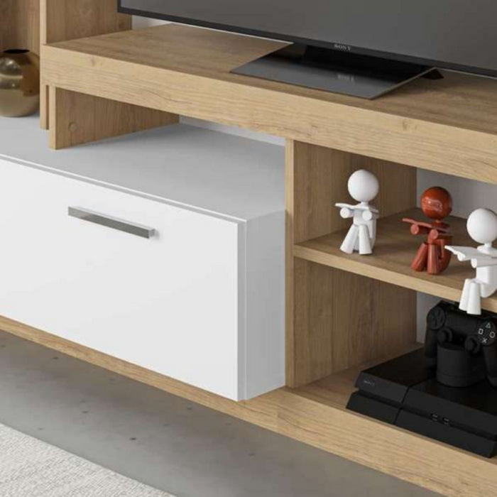 Parete attrezzata rovere bianco Leo