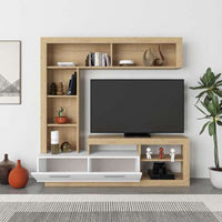 Parete attrezzata rovere bianco Leo