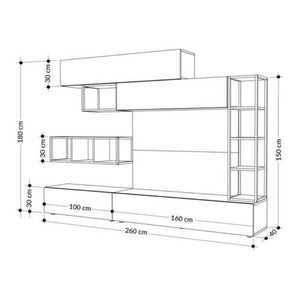 Parete attrezzata Tronador 260 cm. colore cemento