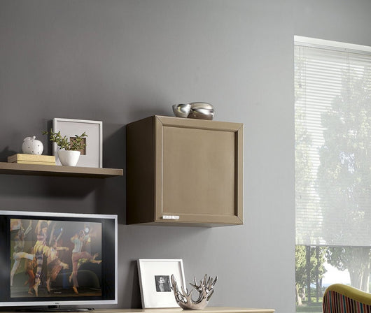Parete attrezzata porta tv in legno beige/tortora l.187