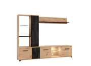 Parete attrezzata di design, finitura Rovere e Carbone, ZFM75411011