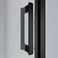 Porta doccia 100 cm apertura a battente profili neri opachi vetro trasparente | Apulia