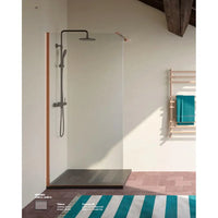 Parete Walk In H200 Anticalcare 8mm Trasparente Profili Bronzo - 110 cm