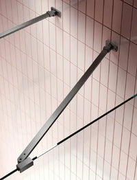 Parete Doccia Walk In H200 Anticalcare 8mm Trasparente Profili Grafite - 80 cm