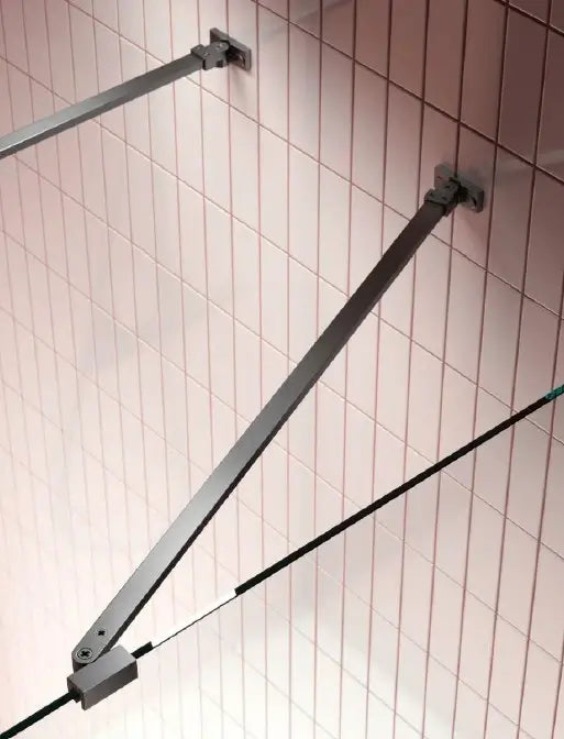 Parete Doccia Walk In H200 Anticalcare 8mm Trasparente Profili Grafite - 100 cm