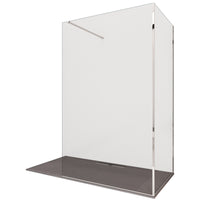 Parete doccia walk-in due lati trasparente senza profili h195 8mm osiride, misura 100x100