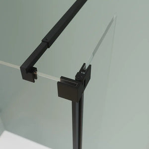 Doccia walk-in 70cm + anta 30cm vetro 8mm trasparente profili neri | Keros