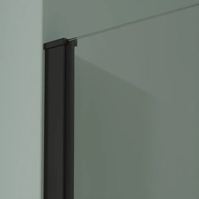Doccia walk-in 110cm + anta 30cm vetro 8mm trasparente profili neri | Keros