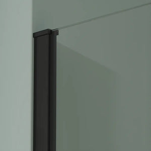 Doccia walk-in 80cm + anta 30cm vetro 8mm trasparente profili neri | Keros