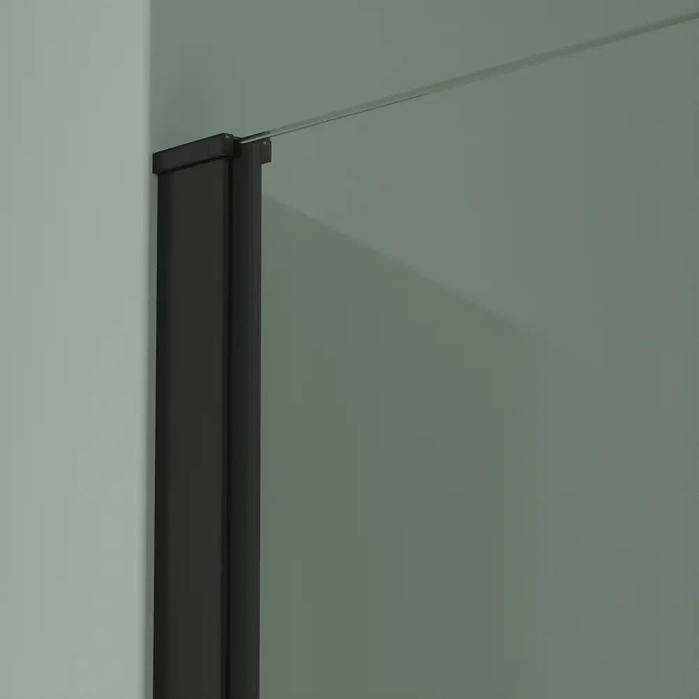 Doccia walk-in 70cm + anta 30cm vetro 8mm trasparente profili neri | Keros