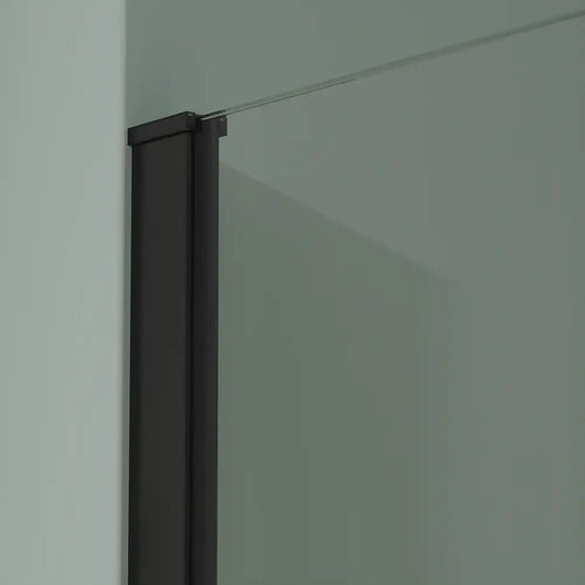 Doccia walk-in 120cm + anta 30cm vetro 8mm trasparente profili neri | Keros