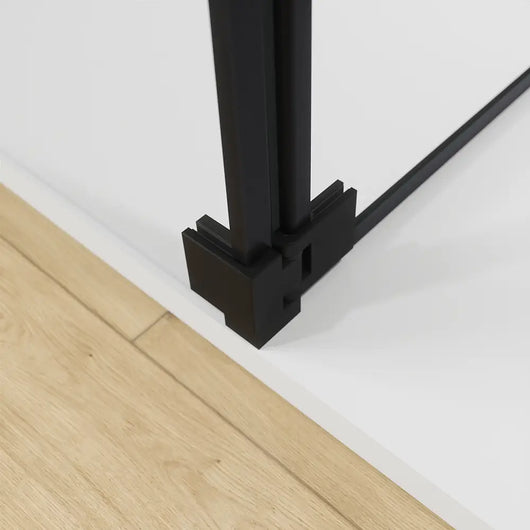 Doccia walk-in 70cm + anta 30cm vetro 8mm trasparente profili neri | Keros