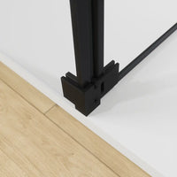 Doccia walk-in 80cm + anta 30cm vetro 8mm trasparente profili neri | Keros